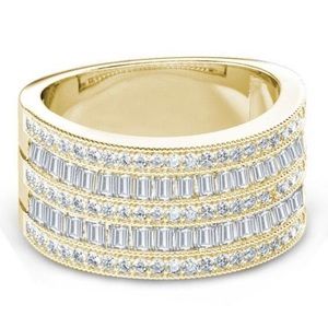 Italo Golden Art Deco Wedding Band (4.22 CT. TW.)